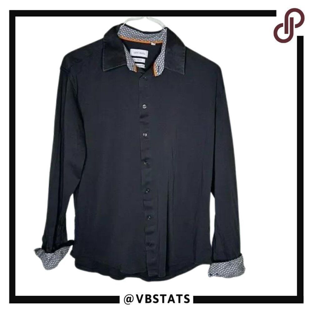 Levinas‎ Charcoal Black Long Sleeve Shirt in Size XL